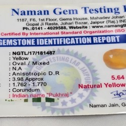 Bangkok Pukhraj Stone – Original Yellow Sapphire for Jupiter (Guru) | Certified Gemstone